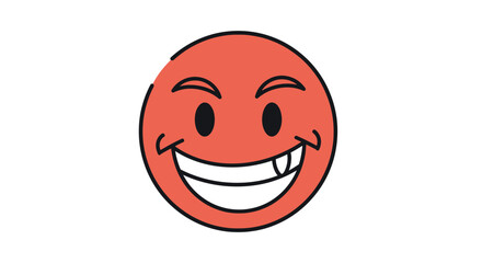 Fototapeta premium A cartoon head mascot with a cheerful expression and a winking eye on a plain white background, conveying a playful mood with bold lines.