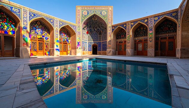Historic Nasir al-Mulk Mosque Shiraz at Morning Light