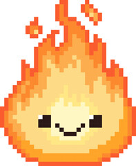 Obraz premium Fire Element Pixel Art Illustration