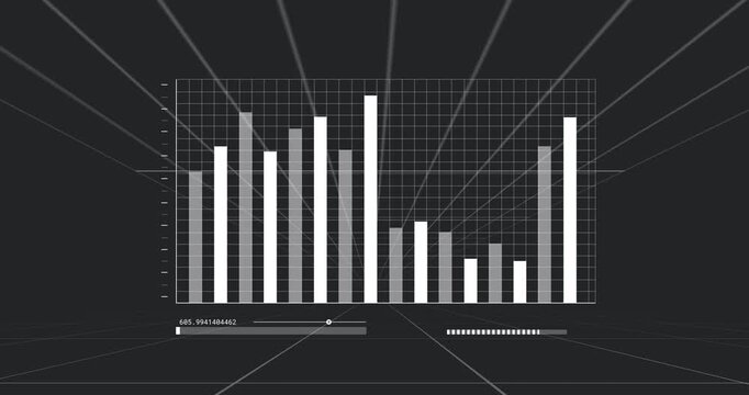 Slider moving right starting playback, main bar chart adjusting bars and fills showing data trends