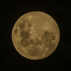 Fototapeta premium Bright full moon in dark night sky