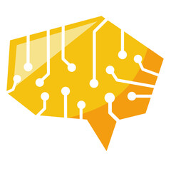 Digital Brain Circuit Icon