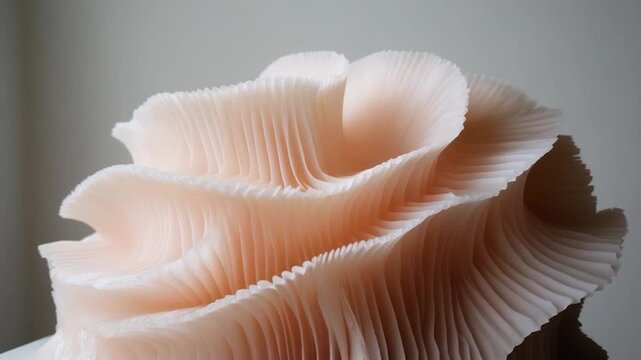 Abstract pleated form in light peach