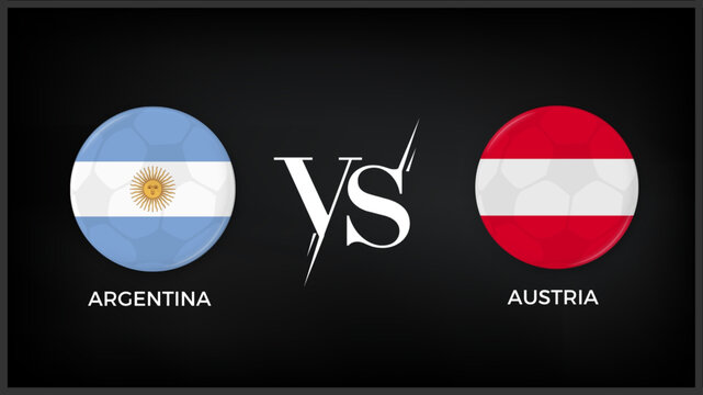 Argentina vs Austria flag and world map use for FIFA world cup 2026 template banner design.