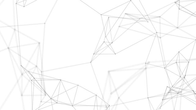 tech network connection and data technology concept digital science and modern technology  plexus particles slowly moving on a white background.