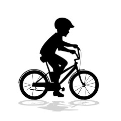 Obraz premium A young cyclist riding a bicycle with skill and confidence on a clear path