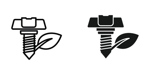 Screw Leaf Eco Construction Industry Concept