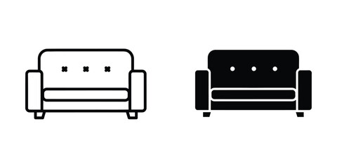 Sofa Icons Set Furniture Design Element
