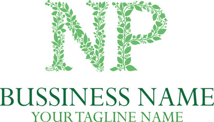 NP initials monogram letter text alphabet logo design. © VectorArt01