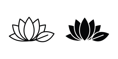 Lotus Flower Icon Set Graphic Design