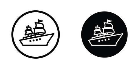 Sailing Ship Icon Maritime Navigation Symbol Commercial © Jahidul