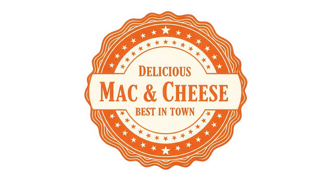 A rustic sign for a bakery shop specializing in mac and cheese cuisine isolated on transparent background
