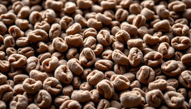 A close up of brown beads filling the majority of the frame.