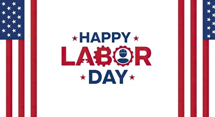 Obraz premium Happy labor day wishes with patriotic american flag background