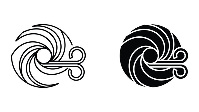 Wind Swirl Emblem Vector Icon Symbol