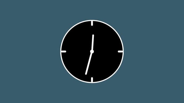 abstract analog clock animation background. Clock icon flat style