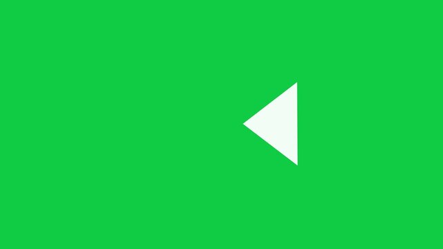 simple straight animated moving arrow pointing to the right on green background. Right-Pointing Arrow 4k animated.