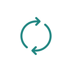 Fototapeta premium A green circular arrow icon on a white background