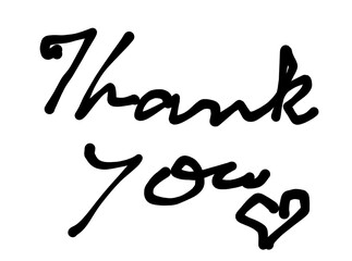 手書き thankyou ブラック
