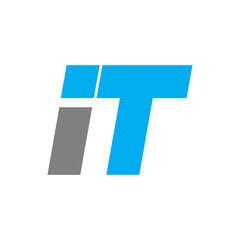 Letter IT logo icon isolated on white background