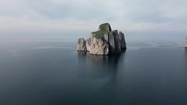 Pan di Zucchero Rock and Cliffs of Masua Over Turquoise Sea, Sardinia