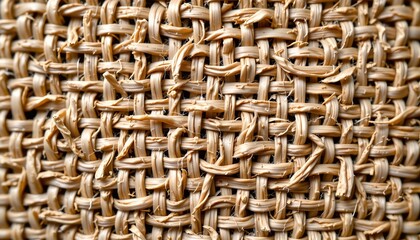 A close up view of a woven material that resembles straw or hay