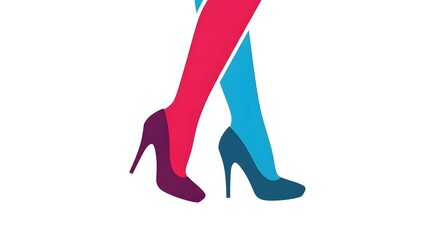 Colorful vector illustration of high heels with vibrant design