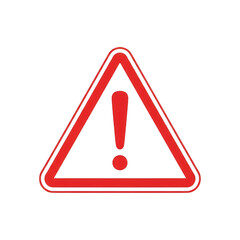 Warning sign with red triangle and exclamation point symbolizing caution or alert