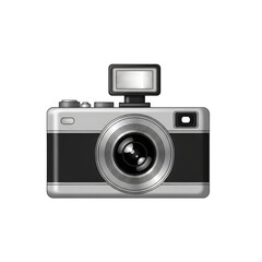 Vintage-style film camera with a sleek, modern design and black finish.