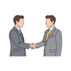 Fototapeta premium Two business professionals shaking hands in a formal agreement setting