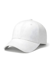 Fototapeta premium Minimal white baseball cap isolated on light background, perfect for branding mockup, fashion design presentation, and promotional merchandise concepts.