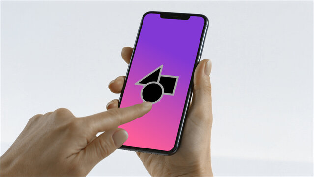 Mobile 5 Scroll Down Single &ndash; Modern Smartphone Screen Animation, Touch Swipe Scroll Tap Gestures, Vertical Mobile App Presentation and Digital Interface Display