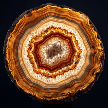 Tranche agate r&eacute;tro&eacute;clair&eacute;e min&eacute;ral translucide