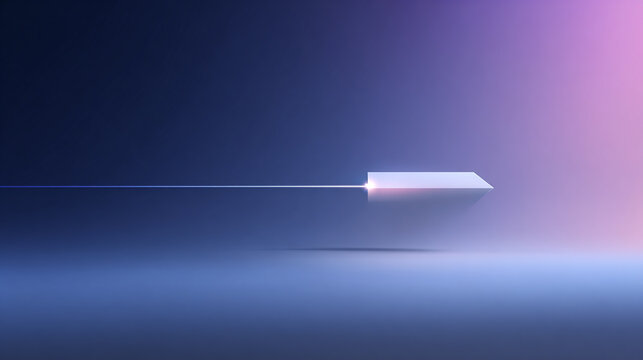 Abstract Gradient Background with Neon Arrow and Motion Trail