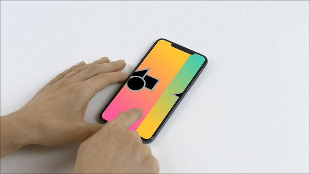 Mobile 13 Swipe Left Single &ndash; Modern Smartphone Screen Animation, Touch Swipe Scroll Tap Gestures, Vertical Mobile App Presentation and Digital Interface Display