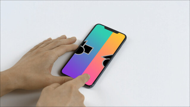 Mobile 16 Swipe Right Double &ndash; Modern Smartphone Screen Animation, Touch Swipe Scroll Tap Gestures, Vertical Mobile App Presentation and Digital Interface Display