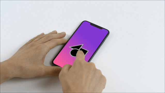 Mobile 19 Scroll Down Double &ndash; Modern Smartphone Screen Animation, Touch Swipe Scroll Tap Gestures, Vertical Mobile App Presentation and Digital Interface Display