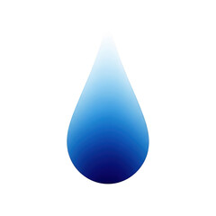 A sleek, modern icon of a water droplet with a gradient blue hue
