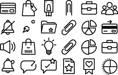Fototapeta premium Set of household appliances and household object icons in a clean vector style for web and design use
