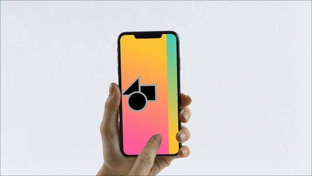Mobile 28 Swipe Left Single &ndash; Modern Smartphone Screen Animation, Touch Swipe Scroll Tap Gestures, Vertical Mobile App Presentation and Digital Interface Display