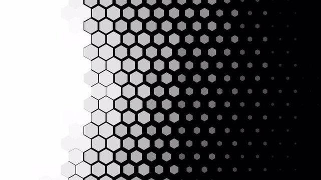Hexagonal transition geometric digital fade pattern grid clean modern tech perfect for tech presentations, corporate videos, intros, outros, or modern visual effects.