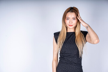 A bussiness woman is thinking