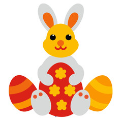Obraz premium Playful Spring Easter Rabbit Vector Graphic
