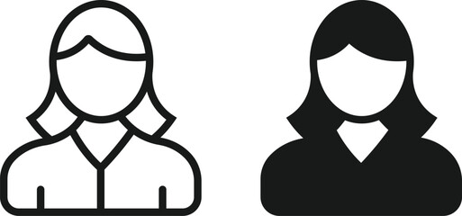 Modern and Unique female user icon.