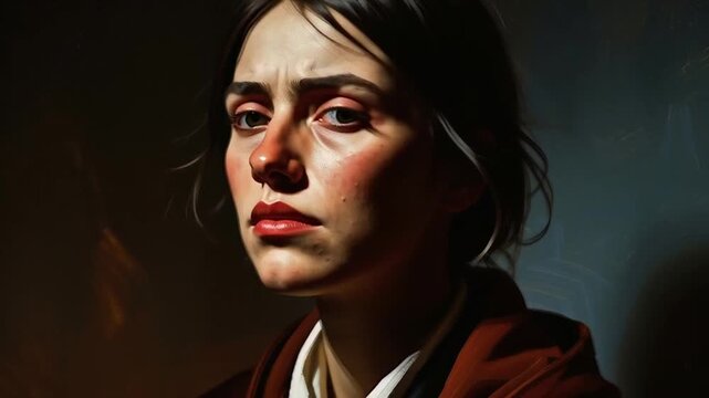 A close-up portrait of a young man with dark hair wearing a brown jacket indoors.