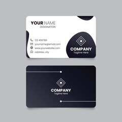 Elegant minimal Simple Business Card Layout. Modern creative name card and business card. Corporate card design, Clean professional business template, business card in black and white color.