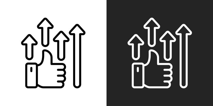 Advantage Icon In Black And White Glyph Style