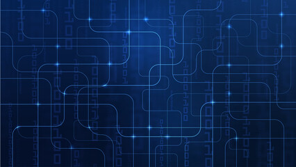 A futuristic digital background showcasing intricate blue circuit patterns, symbolizing connectivity and innovation in technology and digital communication.