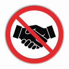 Disease prevention handshake prohibited outline icon