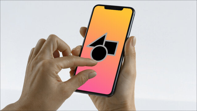 Mobile 9 Zoom In &ndash; Modern Smartphone Screen Animation, Touch Swipe Scroll Tap Gestures, Vertical Mobile App Presentation and Digital Interface Display